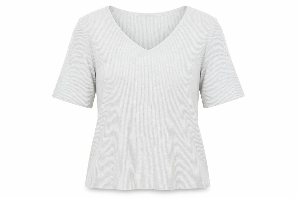 Womens UK Size M Lands' End Grey Basic T-Shirt