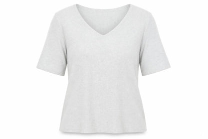 Womens UK Size M Lands' End Grey Basic T-Shirt