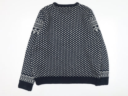 Threadbare Men's Blue XL Fair Isle Pullover Jumper