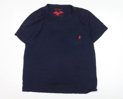 MCS Blue Men's XL Cotton Crew Neck T-Shirt
