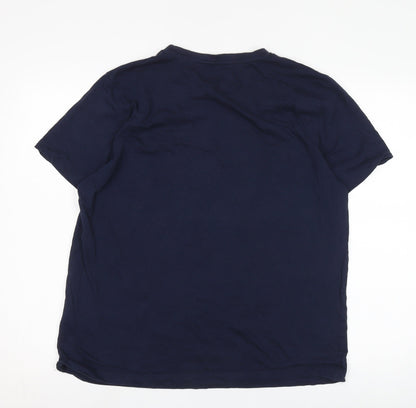 MCS Blue Men's XL Cotton Crew Neck T-Shirt