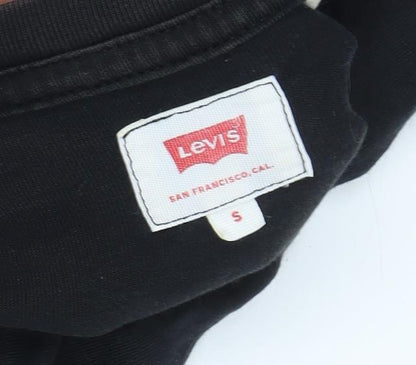 Levi's Men Black Cotton Crew Neck T-Shirt Size S