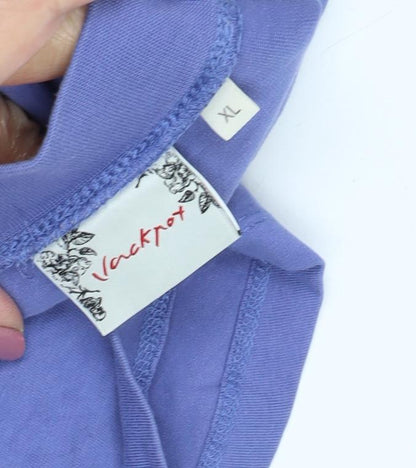Womens UK Size XL Jackpot Purple Basic T-Shirt