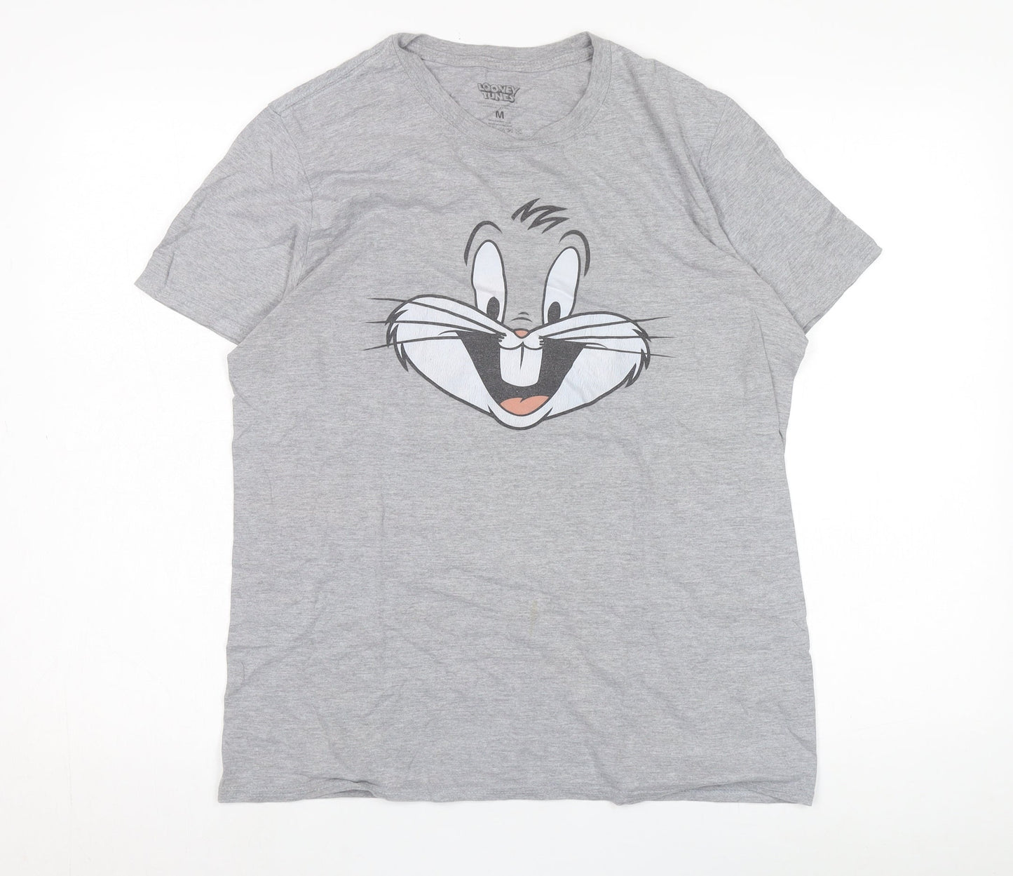 Unisex Adults UK Size M Looney Tunes Grey Basic T-Shirt