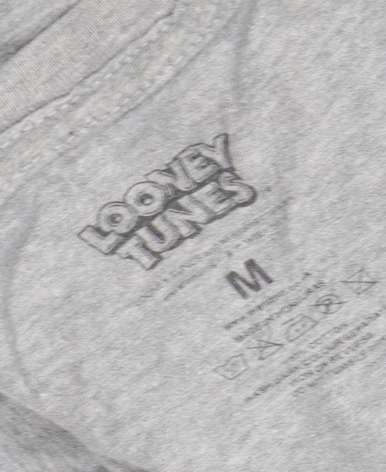 Unisex Adults UK Size M Looney Tunes Grey Basic T-Shirt