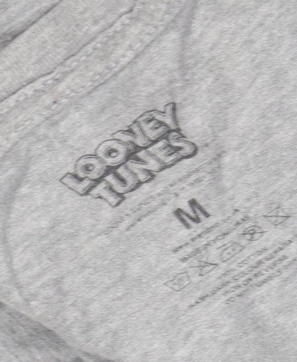 Unisex Adults UK Size M Looney Tunes Grey Basic T-Shirt