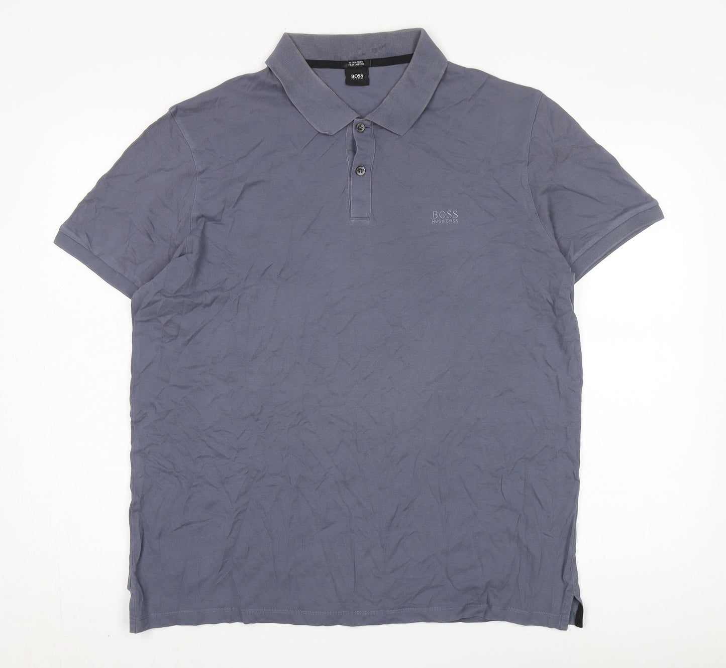 Hugo Boss Men's Grey Polo Shirt L Cotton Casual