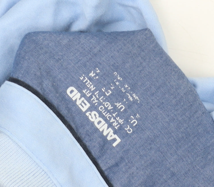 Lands' End Men's Blue XL Polo Shirt Short Sleeve