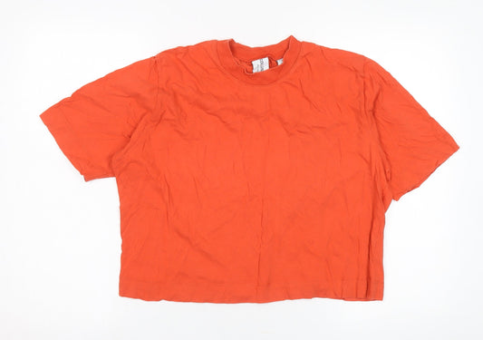 Womens UK Size 12 COLLUSION Orange Basic T-Shirt