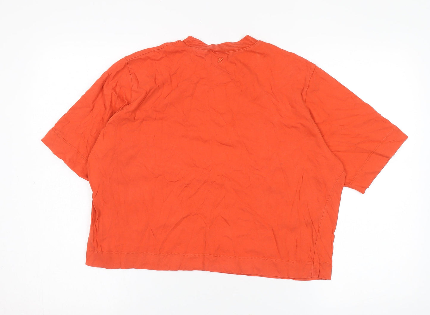 Womens UK Size 12 COLLUSION Orange Basic T-Shirt