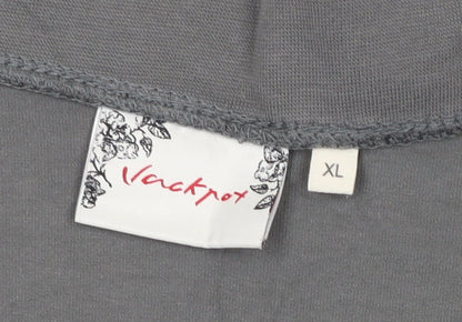 Womens UK Size XL Jackpot Grey Basic T-Shirt