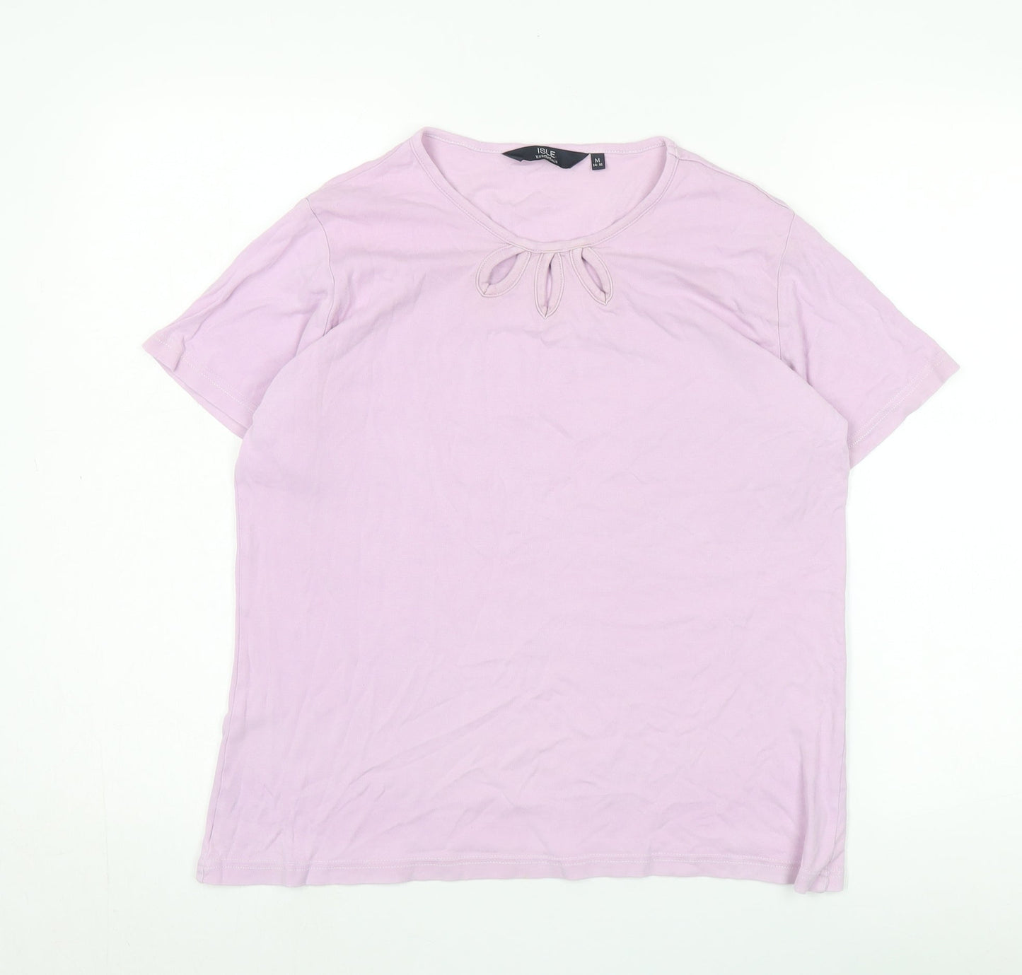 Womens UK Size L Isle Essentials Pink Basic T-Shirt