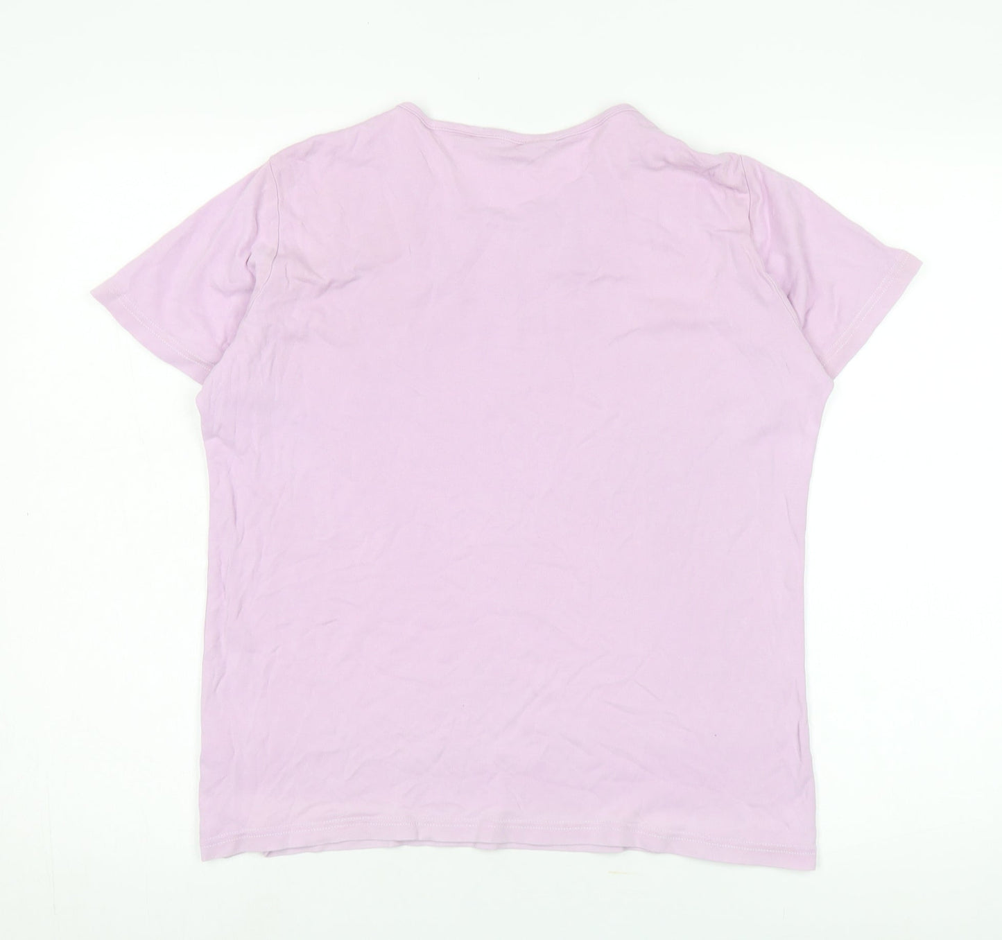 Womens UK Size L Isle Essentials Pink Basic T-Shirt