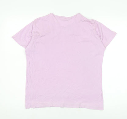 Womens UK Size L Isle Essentials Pink Basic T-Shirt