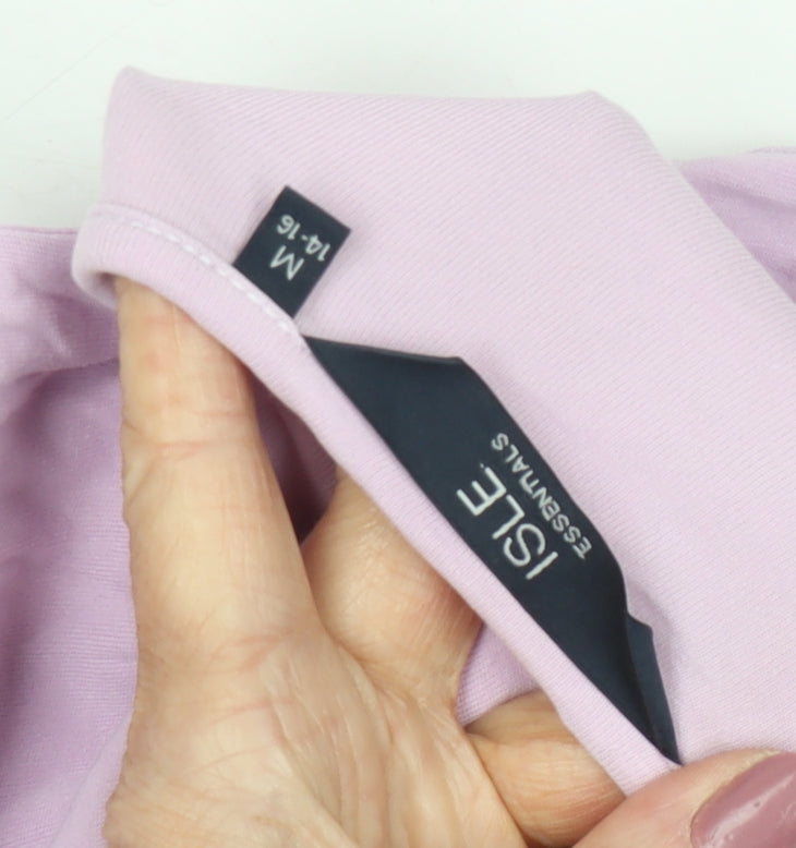 Womens UK Size L Isle Essentials Pink Basic T-Shirt