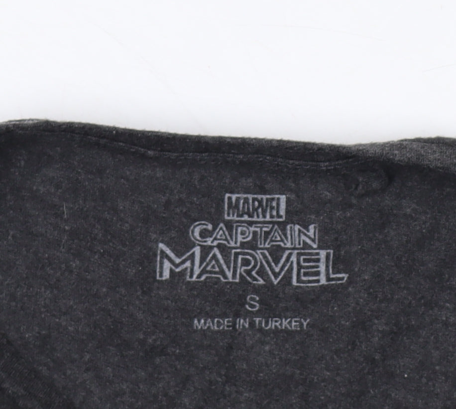 Unisex Adults UK Size S Marvel Grey Basic T-Shirt
