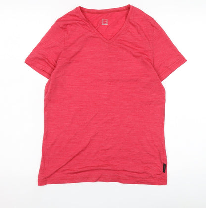 Womens UK Size M DECATHLON Red Basic T-Shirt