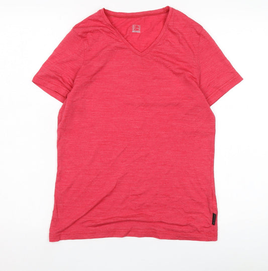 Decathlon Women's Red V-Neck Basic Tee Size M