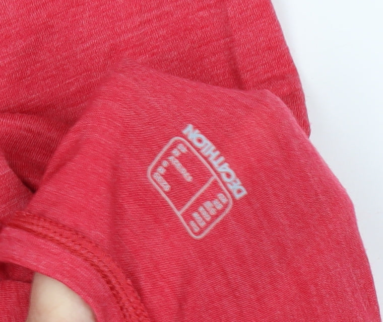 Womens UK Size M DECATHLON Red Basic T-Shirt
