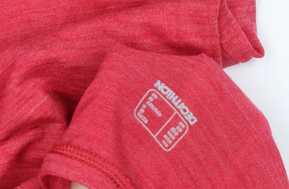Womens UK Size M DECATHLON Red Basic T-Shirt
