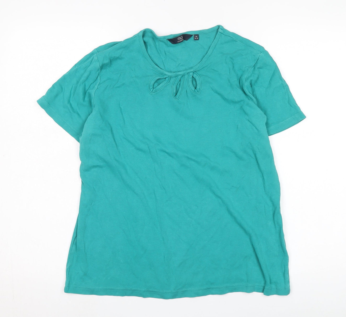 Womens UK Size M ISLE Essentials Green  T-Shirt