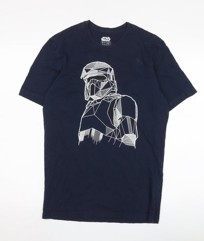Marks and Spencer Men's Blue Star Wars T-Shirt, Size S