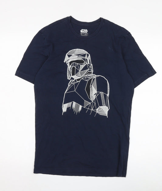 Marks and Spencer Men's Blue Star Wars T-Shirt, Size S