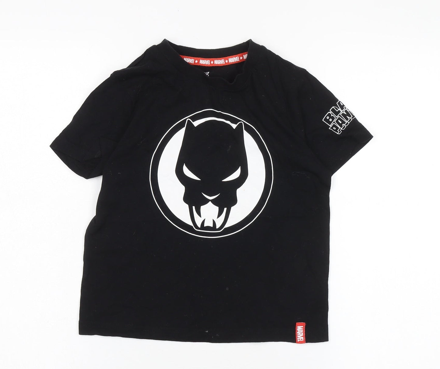 Marvel Black Panther Boys' T-Shirt, 6-7 Years, Black, Casual