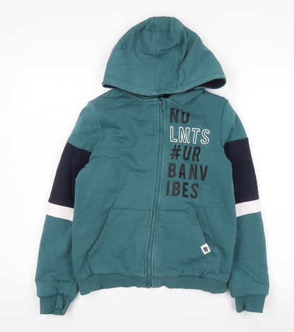Pepperts Boys Green Full Zip Hoodie with Logo 10-11 Years