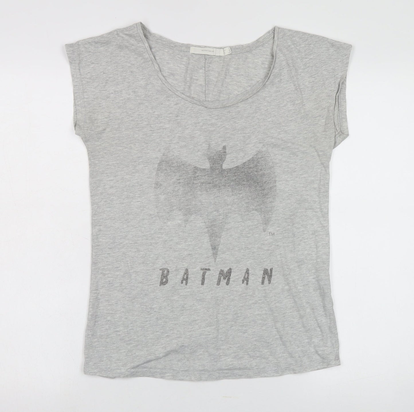 Women Secret Grey Batman T-Shirt, Size S, Casual, Comics