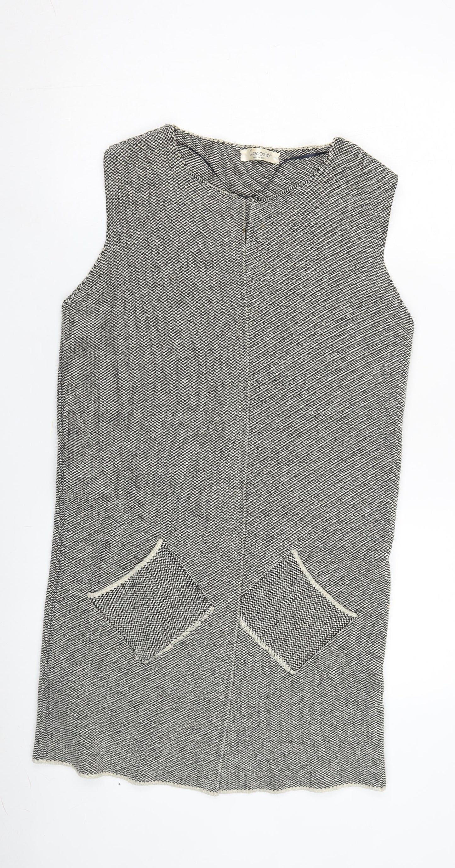 Cocogio Women's Grey Waistcoat Size 12 Sleeveless Casual