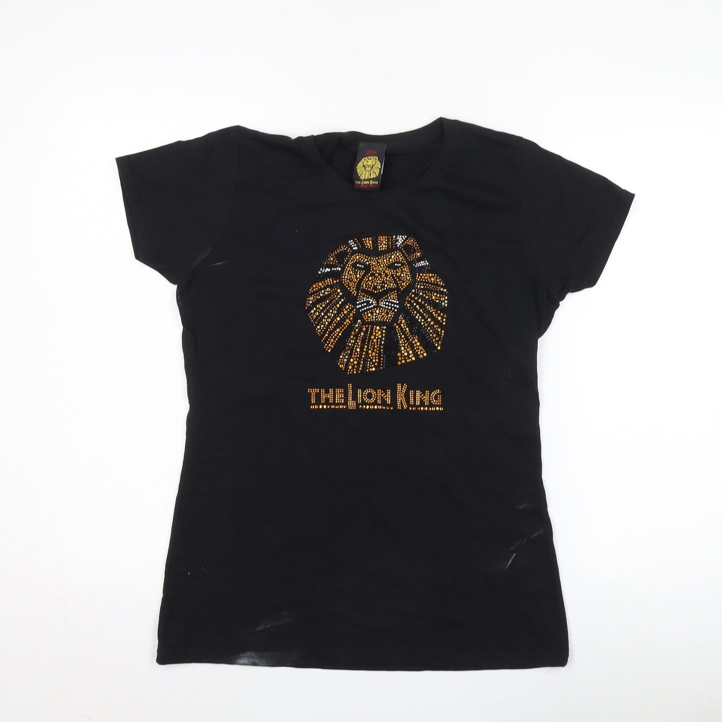 Womens UK Size L Disney Black Basic T-Shirt