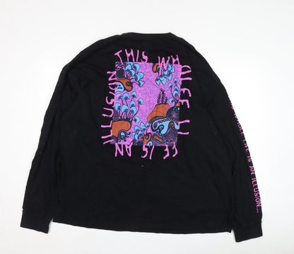 Women’s Black Long Sleeve T-Shirt 2XL Graphic Print