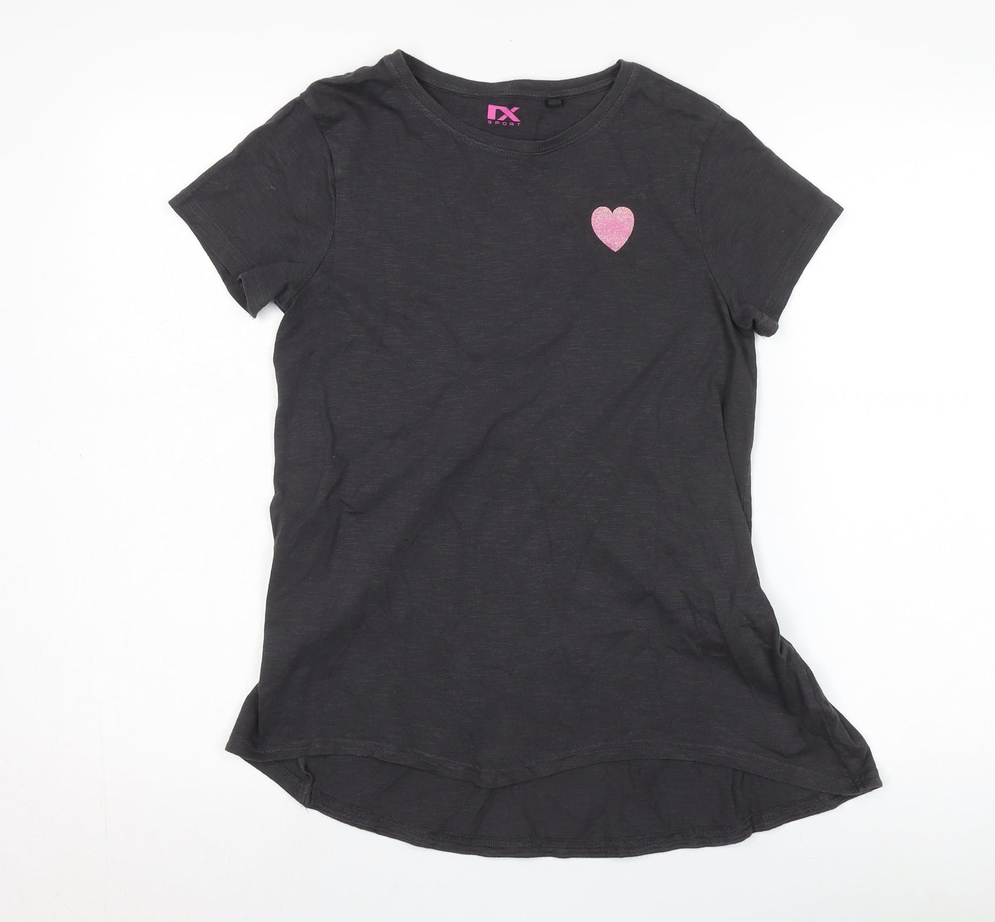 Next Girls Black T-Shirt Dress 12-13 Years Embroidered Casual
