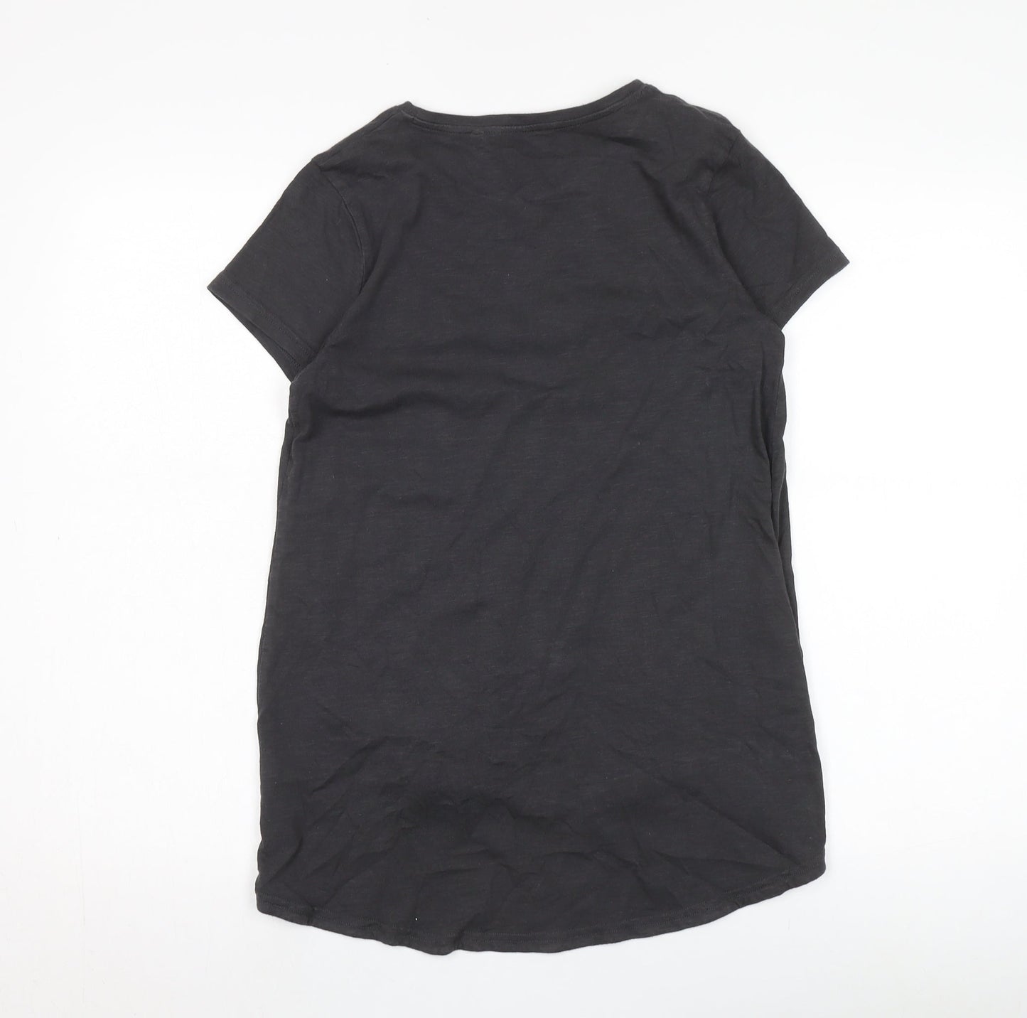 Next Girls Black T-Shirt Dress 12-13 Years Embroidered Casual