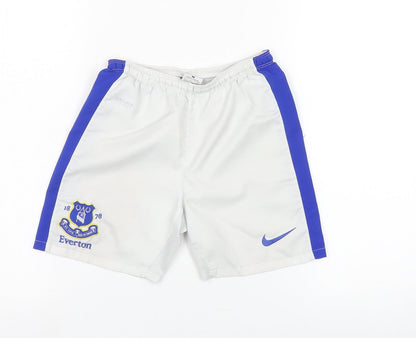 Nike Boys White & Blue Football Shorts, Size 8-10 Years