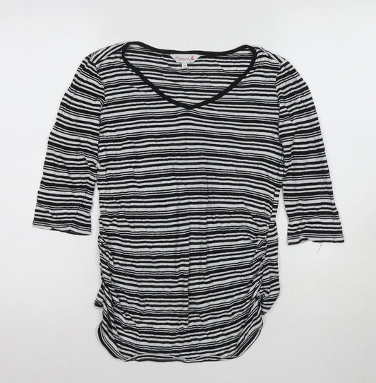 Womens UK Size 10 Red Herring Multicoloured Basic T-Shirt