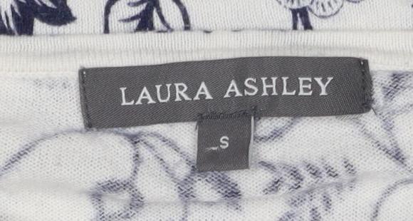Womens UK Size S Laura Ashley White Tunic Blouse