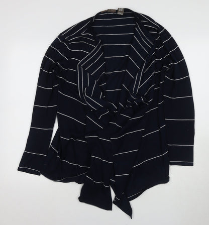 Linda Matthews Women's Blue Cardigan, L, Striped