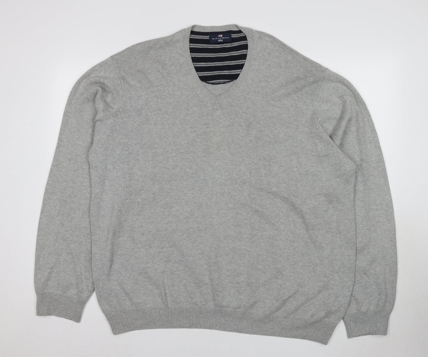 Marks and Spencer Men's Grey XL V-Neck Pullover