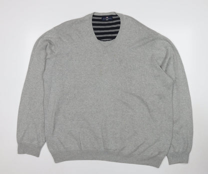 Marks and Spencer Men's Grey XL V-Neck Pullover