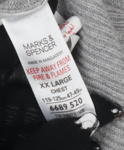 Marks and Spencer Men's Grey XL V-Neck Pullover