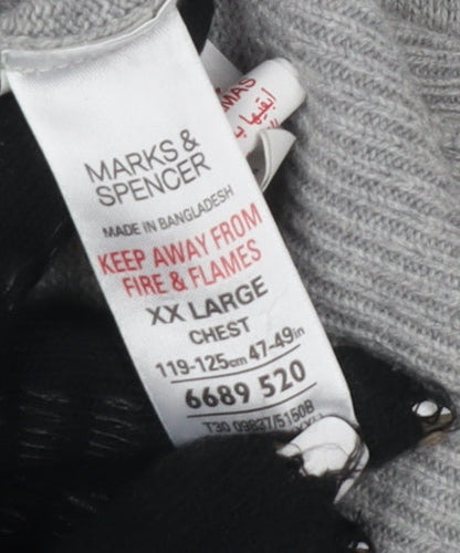 Marks and Spencer Men's Grey XL V-Neck Pullover