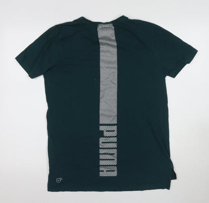 Puma Men's Green Short Sleeve Logo T-Shirt Size S
