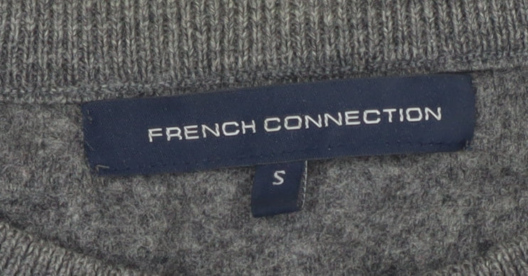 French Connection Men's Grey Wool Pullover Jumper Small