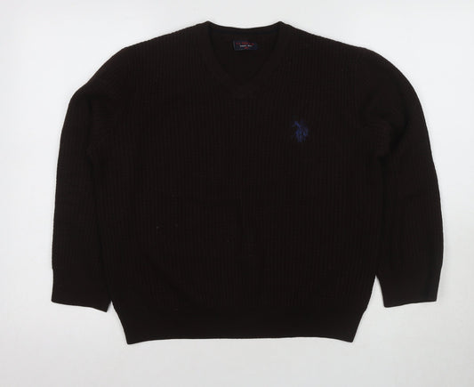Mens UK Size 2XL U.S. Polo Assn. Black Jumper Jumper