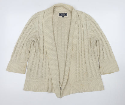 Womens UK Size 16 Maine New England Beige Cardigan Jumper