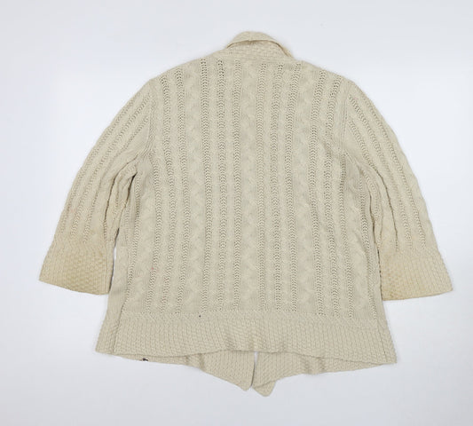 Womens UK Size 16 Maine New England Beige Cardigan Jumper