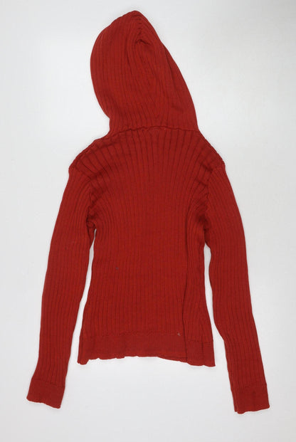 Daisy Street Women's Red Hooded Pullover Jumper, Size 14