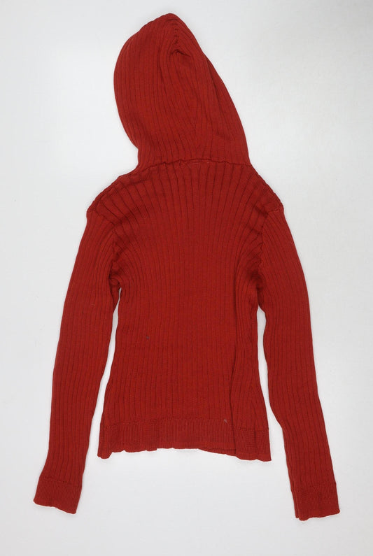 Daisy Street Women's Red Hooded Pullover Jumper, Size 14